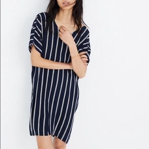 Madewell Navy and White Striped Plaza Dress